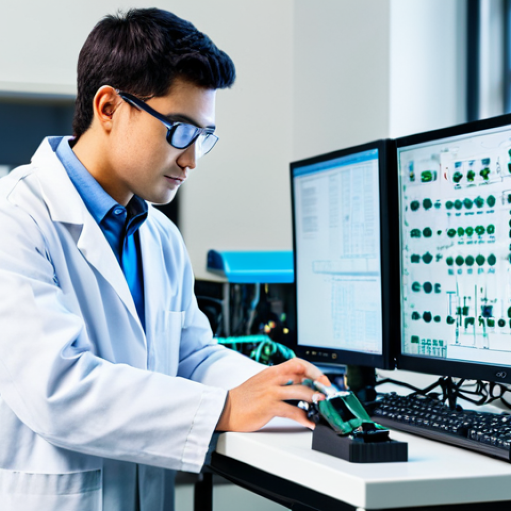 Licensed Robotics Engineer in a Lab**
"A licensed robotics engineer, fully clothed in a clean lab coat and safety glasses, is working on a complex robotic arm in a modern, well-lit laboratory. Various circuit boards, tools, and monitors with code are visible in the background. The engineer is focused and precise, with a confident expression. Perfect anatomy, correct proportions, natural pose, well-formed hands, proper finger count, professional lighting, safe for work, appropriate content, fully clothed, professional, family-friendly."
**
